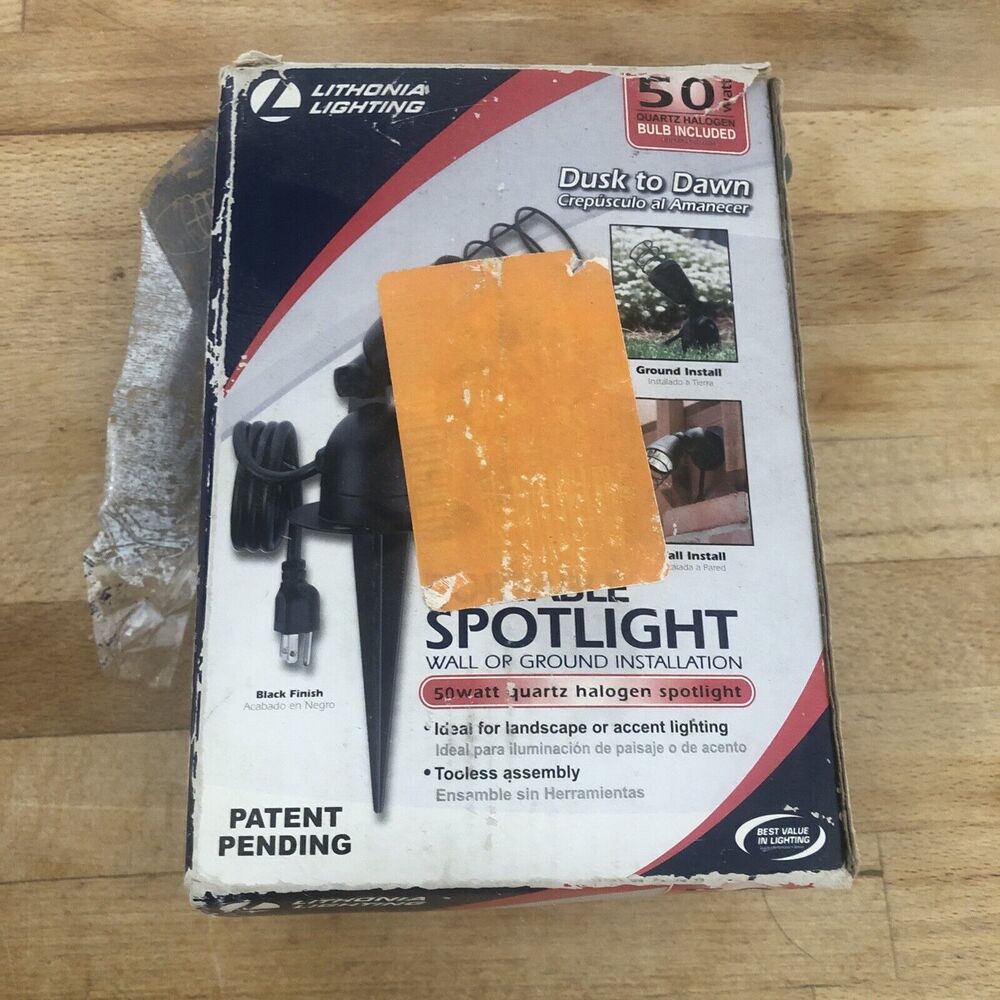 Lithonia Lighting Dusk To Dawn Spotlight Wall Or Ground Black 50 Watts